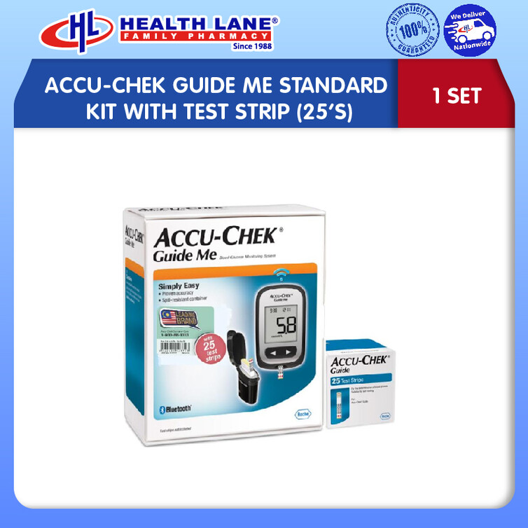 ACCU-CHEK GUIDE ME STANDARD KIT DENGAN TEST STRIP (25'S)